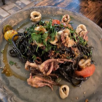 Esther's Kitchen - Bucatini Nero will enchant squid lovers with its lemon and ink flare. - Italian Near Me - Las Vegas, Nevada