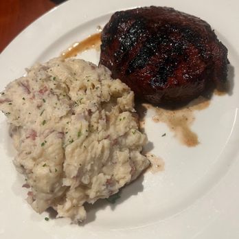 Charleston's - Hand - Cut Filet with Garlic Mashed Potatoes - American Near Me - Indianapolis, Indiana Charleston's - Hand - Cut Filet with Garlic Mashed Potatoes - American Near Me - Indianapolis, Indiana