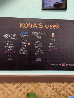 Menu photo 1 Kona's Deli San Luis Obispo, CA