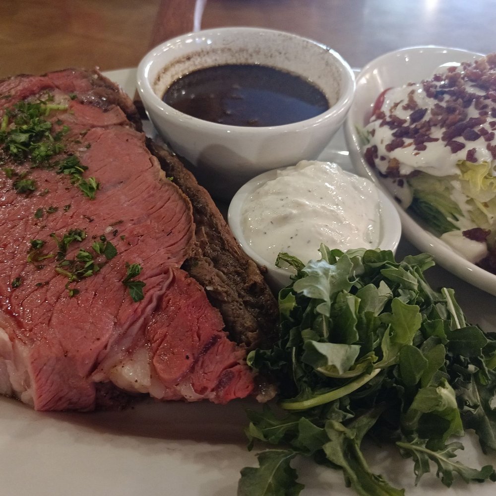 Brick Restaurant - Prime rib with a side wedge salad - New American Near Me - Jacksonville, Florida Brick Restaurant - Prime rib with a side wedge salad - New American Near Me - Jacksonville, Florida