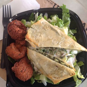 Gyroville - Veggie trio. Greek salad, spanakopita and falafel - Greek Near Me - Miami, Florida Gyroville - Veggie trio. Greek salad, spanakopita and falafel - Greek Near Me - Miami, Florida