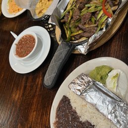 Steak fajitas and enchiladas Steak fajitas and enchiladas