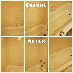 Mini Assistant - Before and after pictures of a bathtub.