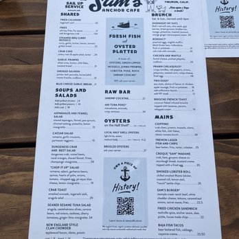 Sam's Anchor Cafe - Menu - Seafood Near Me - Tiburon, California Sam's Anchor Cafe - Menu - Seafood Near Me - Tiburon, California