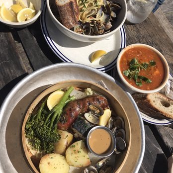 Fish - special of the day steamer basket, Pasta Con Vongole, and their Portuguese Red Chowder SO good!! - Seafood Near Me - Sausalito, California Fish - special of the day steamer basket, Pasta Con Vongole, and their Portuguese Red Chowder SO good!! - Seafood Near Me - Sausalito, California