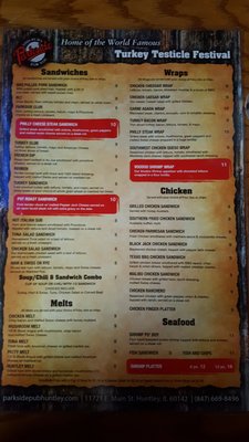 Menu photo 3 Parkside Pub Huntley, IL