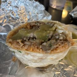Da Cantina - What a carne asada burrito looks like inside the wrap