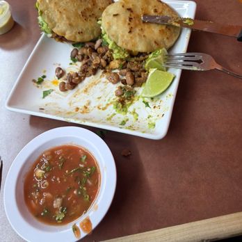Tacos Coronado - The Gorditas al Pastor, right after I had eaten one, my server brought me a small bowl of mild salsa. - Mexican Near Me - Salem, Virginia