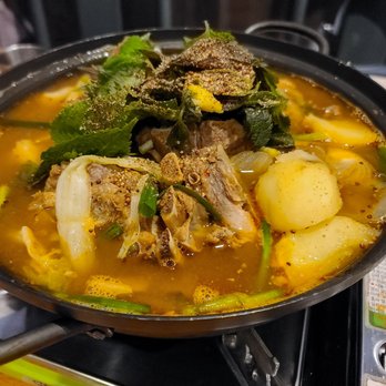 Ajuker Fried Chicken - pork Backbone soup - Korean Near Me - Burnaby, British Columbia