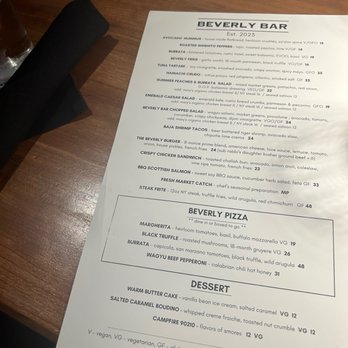 Beverly Bar - Menu - Wine Bars Near Me - Beverly Hills, California