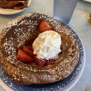 Delta Diner - German pancake with strawberries, lemon, creme, and bacon - Diners Near Me - Delta, Wisconsin