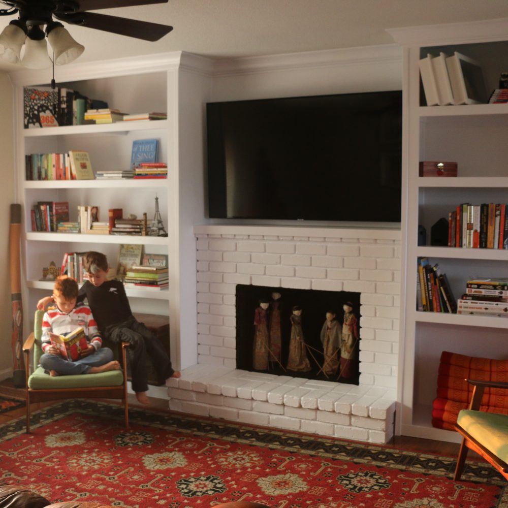 Love our custom bookshelf. Thanks Roy!