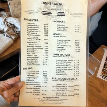 Full Moon Sushi - Dinner menu - Japanese Near Me - San Clemente, California Full Moon Sushi - Dinner menu - Japanese Near Me - San Clemente, California