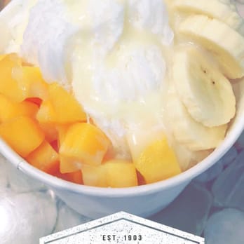 Salju Dessert - I got the original with (2 topping) mango & banana.. Yummy!! - Desserts Near Me - Alhambra, California Salju Dessert - I got the original with (2 topping) mango & banana.. Yummy!! - Desserts Near Me - Alhambra, California