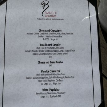 Bianchi Winery and Tasting Room - Menu - Wine Tasting Room Near Me - Paso Robles, California Bianchi Winery and Tasting Room - Menu - Wine Tasting Room Near Me - Paso Robles, California