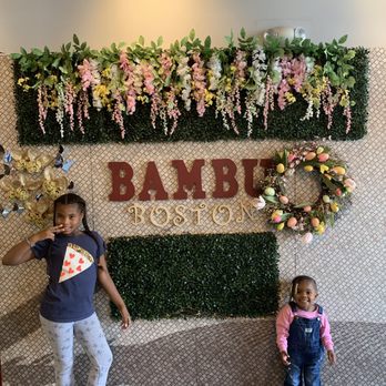 BAMBU - Beautiful logo wall right when you walk in - Bubble Tea Near Me - Dorchester, Massachusetts