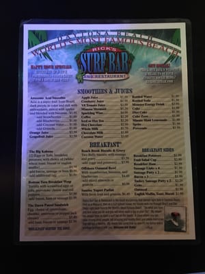 Menu photo 4 Rick's Surf Bar And Restaurant Daytona Beach, FL