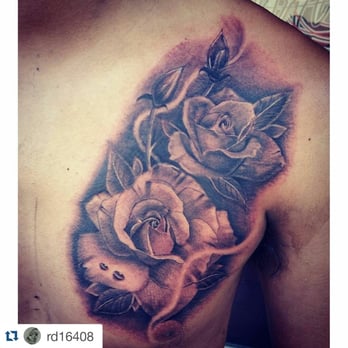 OTH Tattoo Studio - These black and gray roses for done by Ray at Only the Honorable - Piercing Near Me - Hollister, California