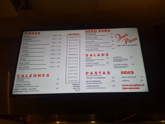 Menu photo 8 Joe's Pizza - Hollywood Blvd Los Angeles, CA