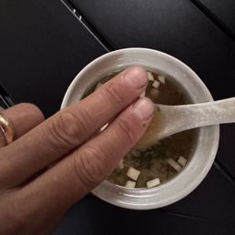 Miso soup is so tiny, and came with this amount in it Miso soup is so tiny, and came with this amount in it
