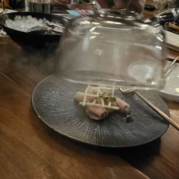 Anima by Edo - Fuagra wrapped in some fish with apple match Stix smoked. - Tapas/Small Plates Near Me - Las Vegas, Nevada Anima by Edo - Fuagra wrapped in some fish with apple match Stix smoked. - Tapas/Small Plates Near Me - Las Vegas, Nevada