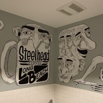 Steelhead Coffee - Bathroom art looking great - Coffee & Tea Near Me - Long Beach, California Steelhead Coffee - Bathroom art looking great - Coffee & Tea Near Me - Long Beach, California