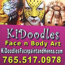 Kidoodles Face n Body Art - Phone number 765-517-0978
Website kidoodlesfacepaintandhenna.com