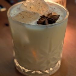Seasonal eggnog cocktail