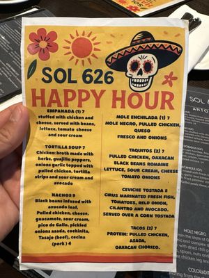 Menu photo 1 Sol 626 Mexican Restaurant  Whittier, CA