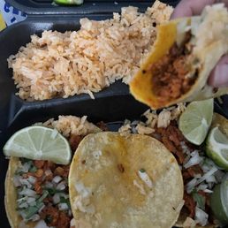Al Pastor Tacos + Double Rice Al Pastor Tacos + Double Rice
