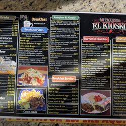 Mi Taqueria El Kiosko 2 - Menu