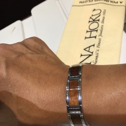 Koa wood inlay bracelet (Koa wood has great spiritual significance in Hawaiian culture)