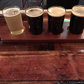 Hand-Brewed Beer - Left to right Erudite Wit, Funky brew stout, VRB Porter, & Imperial Milk Stout. - Breweries Near Me - Los Angeles, California Hand-Brewed Beer - Left to right Erudite Wit, Funky brew stout, VRB Porter, & Imperial Milk Stout. - Breweries Near Me - Los Angeles, California