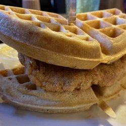 Miller's Landing - Chicken and waffles.  The initial presentation.