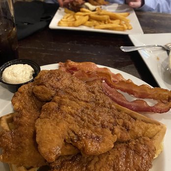 Black Forest Tap House - Chicken and waffles with chicken tenders - German Near Me - Fallston, Maryland