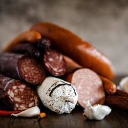 Andre’s and Lana’s Market European Deli - European sausage choices.