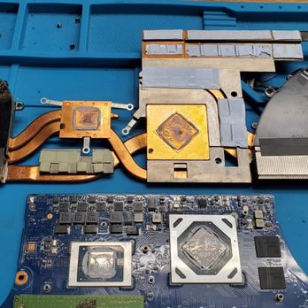 One Laptop Tech - Removing heatsink on a gaming laptop in order to replace thermal grease on the CPU and GPU chips. Fixing overheating issue. - IT Services & Computer Repair Near Me One Laptop Tech - Removing heatsink on a gaming laptop in order to replace thermal grease on the CPU and GPU chips. Fixing overheating issue. - IT Services & Computer Repair Near Me
