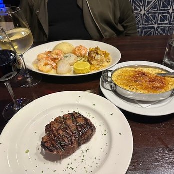 Ray's On the River - Petite Filet, Shrimp/Scallops, and to die for Corn Creme Brulee - Seafood Near Me - Sandy Springs, Georgia Ray's On the River - Petite Filet, Shrimp/Scallops, and to die for Corn Creme Brulee - Seafood Near Me - Sandy Springs, Georgia