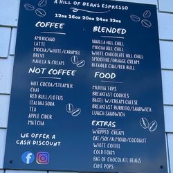 A Hill of Beans Espresso - Menu