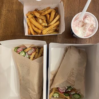 Souvla - Greek Fries, Greek Sour Cheery Syrup Frozen Yogurt, Lamb Gyro, Chicken Gyro - Greek Near Me - San Francisco, California Souvla - Greek Fries, Greek Sour Cheery Syrup Frozen Yogurt, Lamb Gyro, Chicken Gyro - Greek Near Me - San Francisco, California
