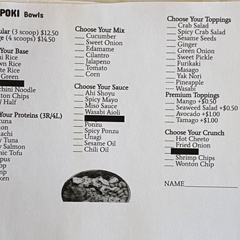 lcey Poki - poke bowl menu; september 5, 2020 - Poke Near Me - San Jose, California lcey Poki - poke bowl menu; september 5, 2020 - Poke Near Me - San Jose, California