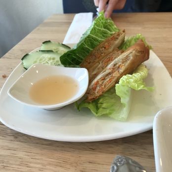 Basil & Co - Egg rolls are not worth it here as it is 2 egg rolls cut in half to make it look like 4 pieces. Sauce wasn't enough. - Thai Near Me - Diamond Bar, California