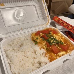 D21 Tomato With Eggs Over RIce