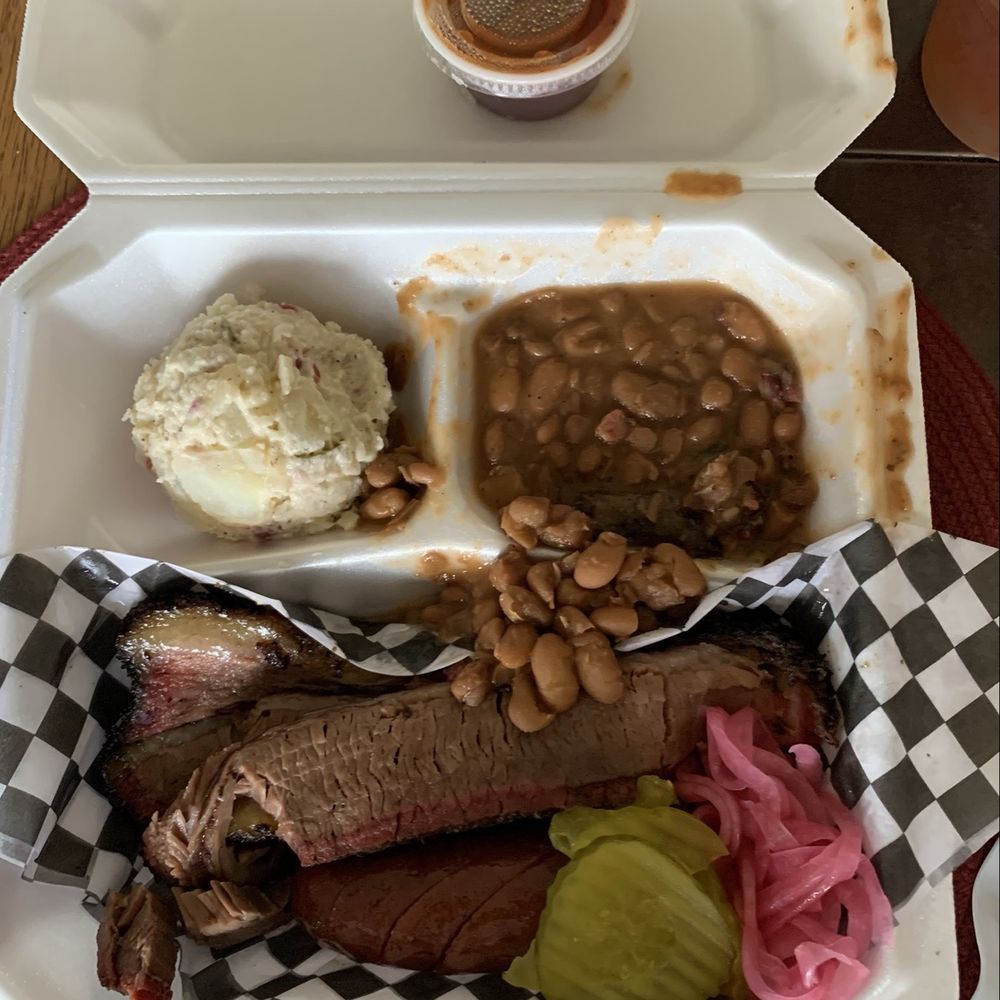 Texas Prime Bbq - 2 min eat combo- brisket, sausage, beans, & potato salad ! Of course! - Barbeque Near Me - Pleasanton, Texas Texas Prime Bbq - 2 min eat combo- brisket, sausage, beans, & potato salad ! Of course! - Barbeque Near Me - Pleasanton, Texas