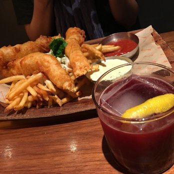 Saint & Second - Fish and Chips accompanied by We Got the Beet - New American Near Me - Long Beach, California Saint & Second - Fish and Chips accompanied by We Got the Beet - New American Near Me - Long Beach, California