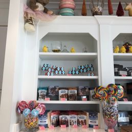 a display of candy and lollipops