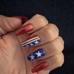 Independence Day gel x nails Independence Day gel x nails