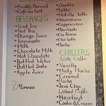Cinnamon Tree Cafe - Beverages menu as of 11/14/22 - Creperies Near Me - Port Orange, Florida