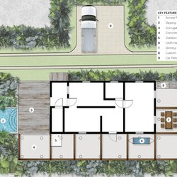Silkwoods Studio - Jibaritos House landscape plan rendering.