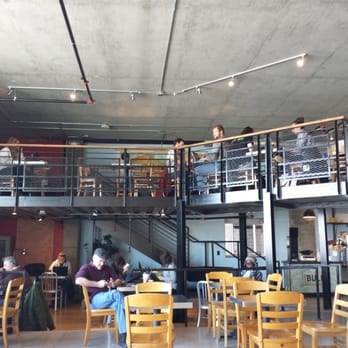 Cargo Coffee East - Two tiered seating area means plenty of seating options - Coffee & Tea Near Me - Madison, Wisconsin